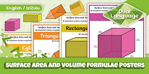 Surface Area and Volume Formulae Posters - isiXhosa
