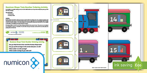Numicon Shapes 0-20 on Trains