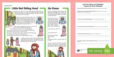 Little Red Riding Hood Traditional Tales Differentiated Reading ...