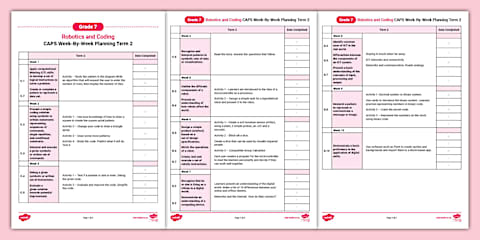 Robotics and Coding - Grade 7 CAPS Week-By-Week Planning Term 1