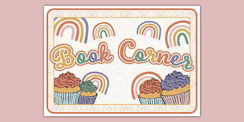 Muted Rainbow Book of the Week Display Poster