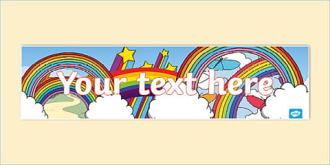 Editable Banner Rainbow