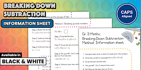 Grade 3 Maths Breaking Up Addition Method - Worksheet 2 (CAPS Aligned)