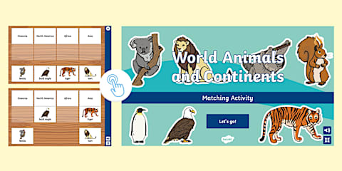The Seven Continents: Cut and Paste Animals Activity for K-2nd Grade