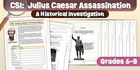 Differentiated Year 7 Ancient Rome Assassination of Caesar Source ...
