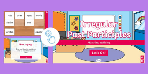 Connect 4 Irregular Past Participle Verbs PowerPoint Game for KS2 English