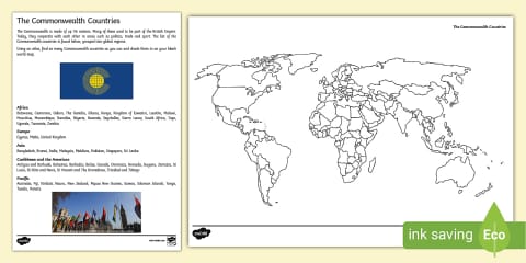 The Commonwealth Countries Map Activity