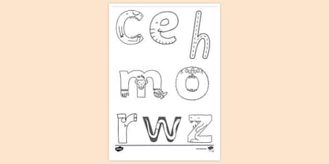 Colour Letters Colouring Page