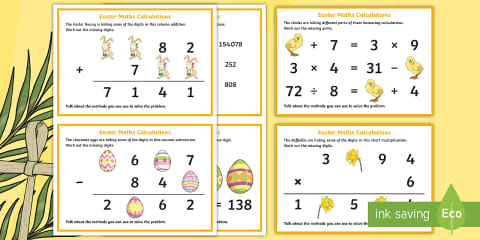 UKS2 Easter Maths Challenge Cards