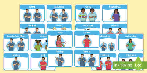 Auslan Sports Matching Cards
