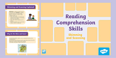 Reading Comprehension Skills: Skimming and Scanning Worksheet (Year 3-4)