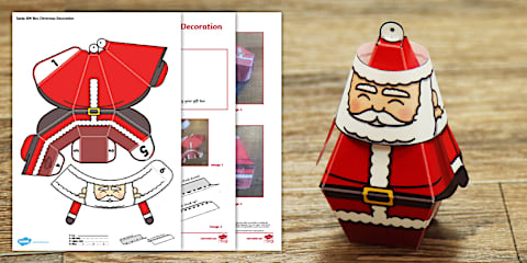 Simple 3D Santa make-your-own Christmas Cards