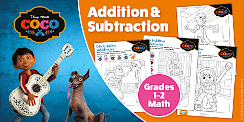 Coco ページ Coco: Color by Number Worksheets