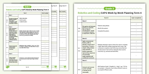 Teacher Grade 3 Robotics and Coding -Term 1 - Guide: Planning (CAPS ...