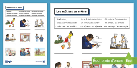 Cartes de vocabulaire : Les métiers