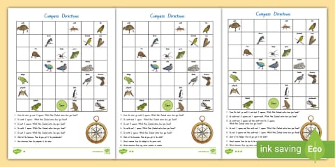 New Zealand (Aotearoa) Map Compass Point Activity