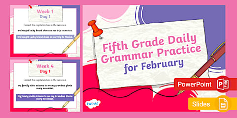 Fifth Grade Daily Grammar Practice for December PowerPoint & Google Slides