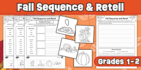 First Grade Building Fall Sentences Worksheet