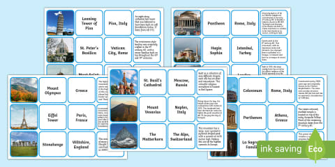 Human and Physical Features of Europe Sorting Cards