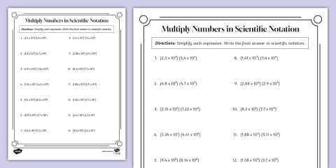 Eighth Grade Divide Numbers in Scientific Notation