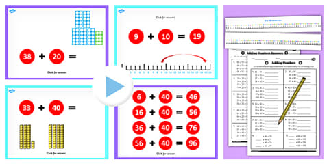Year 2 Add Year 2 Adding Two-Digit Numbers and Tens to Same Tens Not Crossing 100 ...