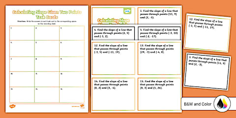 Eighth Grade Calculating Slope Given Two Points Quiz