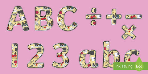 Design Technology A4 Themed Display Lettering