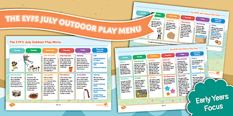 The EYFS August Outdoor Play Menu