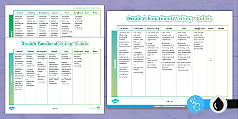 AB Achievement Test Rubric Narrative Writing Grade 6