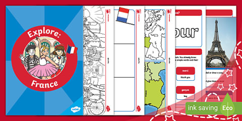 France Map Collage Activity Pack