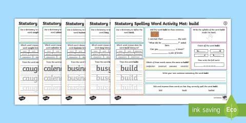 Year 3 and 4 Statutory Spelling Words Activity Mat Pack 5