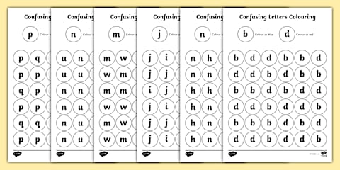 Confusing Letters - Fill in the Missing Letters Worksheet