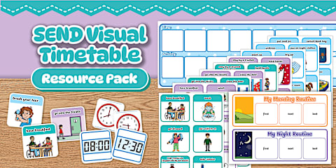 Visual Timetable Display With Clocks