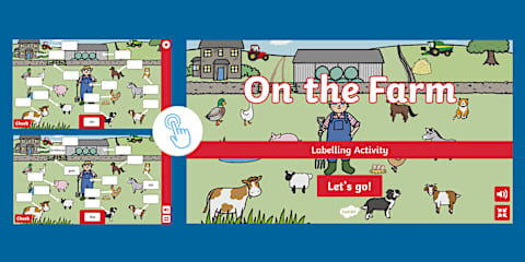 Farm Animal Sounds Interactive Matching Activity
