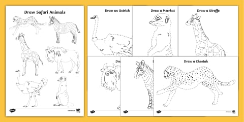 EYFS Draw Animals Pencil Control Activity Pack