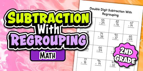 Second Grade Spring Addition and Subtraction Crack the Code Math Worksheet