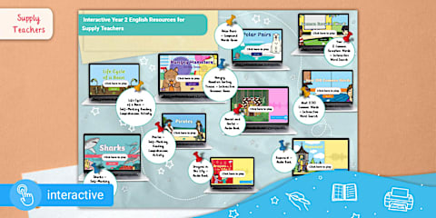 Interactive Year 1 English Resources for Supply Teachers