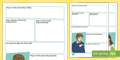 Anti-Bullying Finish the Comic Strip Worksheet