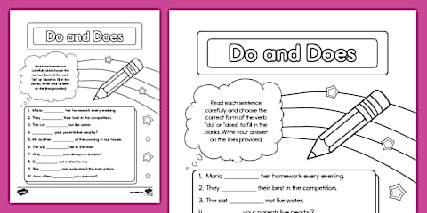 ESL Do and Does Activity Sheet [Teens, A1]