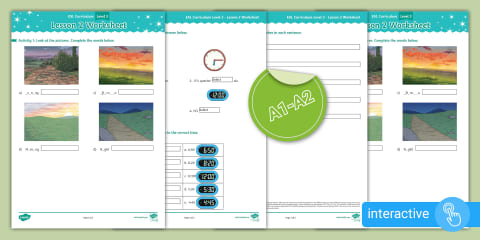 ESL Curriculum Level 3, Lesson 1 Interactive PDF Worksheet