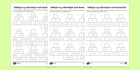 Addisjon med dominobrikker opp til 20