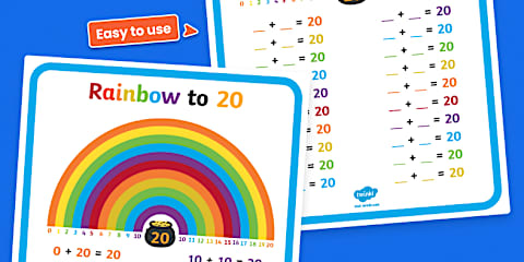 Rainbow Number Bonds of 10 Display Poster