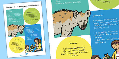 Year 5 Vocabulary Grammar and Punctuation Terminology and Definition Poster