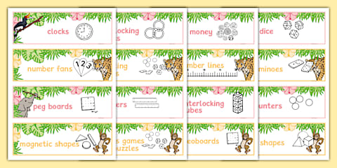 Jungle Themed Size Editable Display Lettering
