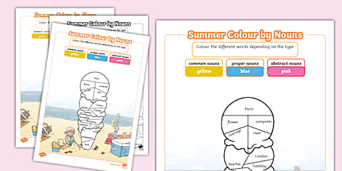 Spring -Themed Colour by Noun Worksheet