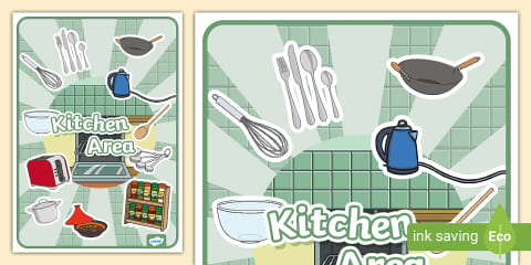Kitchen Sign Eyfs Classroom Area Photo Signs Pack