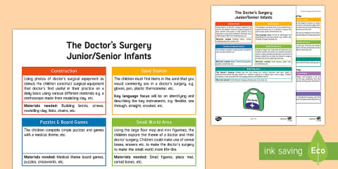 The Doctors' Surgery Aistear The Doctor's Bag Cutting Skills Worksheet