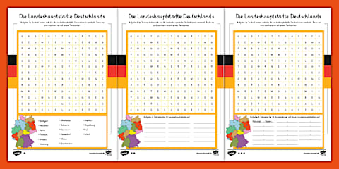 Die Bundesländer Deutschlands – Fragen - Arbeitsblatt