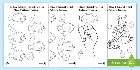 1, 2, 3, 4, 5 Once I Caught a Fish Alive Cutting Skills Activity