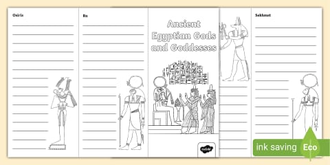 Ancient Egyptian Gods and Goddesses Fact Cards Template